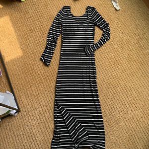 Fitted Black and White Striped dress